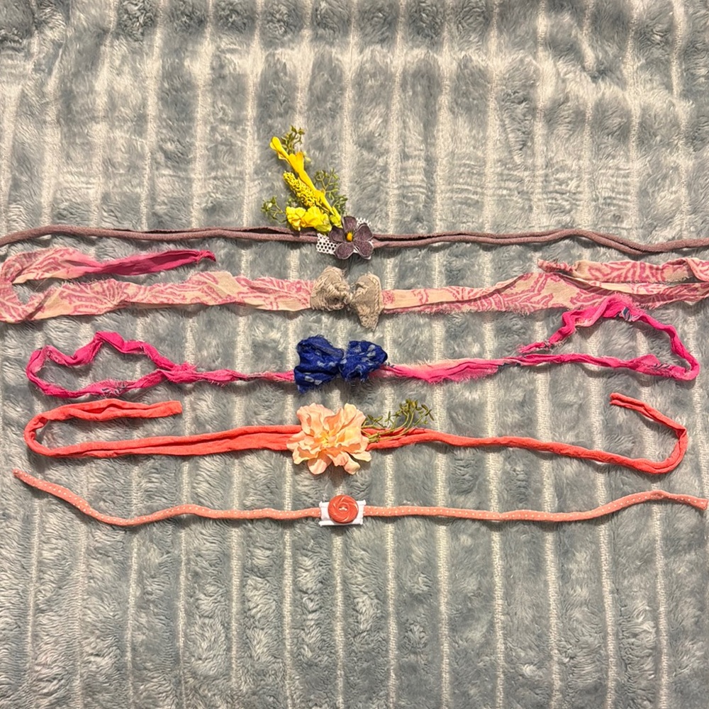 Floral and Bow Kids Headband Set